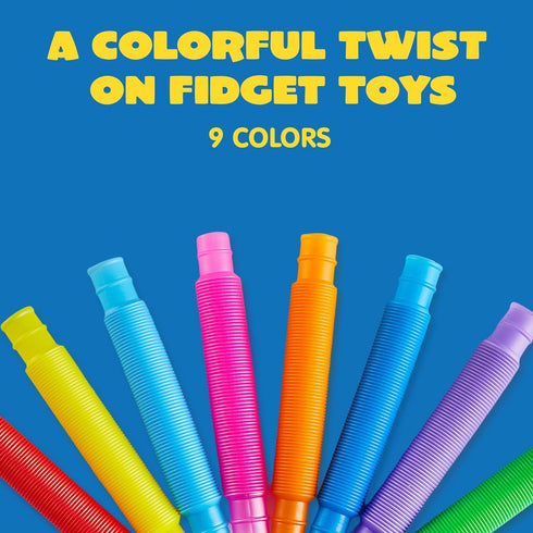 JOYIN 18 Pack Pop Tubes, Sensory Fidget Toys for Party Favors - Connectable and Extendable for Stress Relief