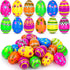 NAWITDA 36 Pack 2.4 Inch Plastic Printed Easter Eggs, Empty Fillable Eggs Bulk