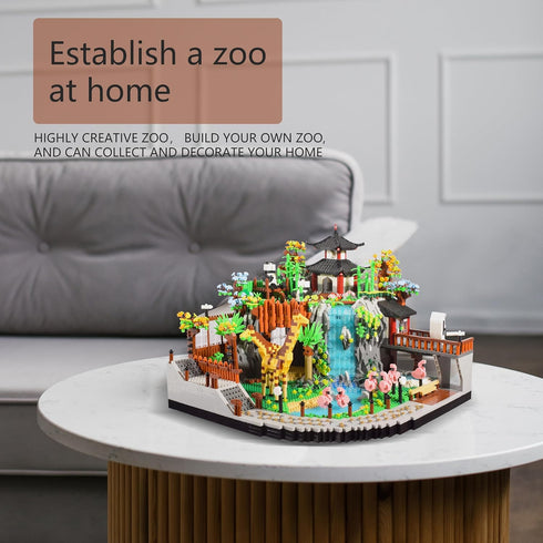 Micro Mini Blocks Animals Building Model Set - Creative Architecture Zoo Park Building Sets for Adults and Kids 14+