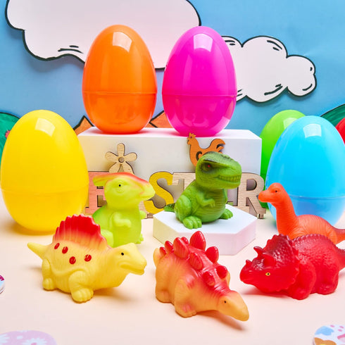 6 3+ JOYIN Pcs Prefilled Easter Eggs with Floating Dinosaur Light-up Bath Toys, Luminous Bathtub Toys for Kids Easter