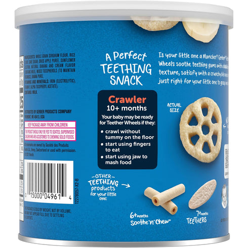 Gerber Snacks for Baby Teether Wheels, Banana Cream, 1.48 Ounce, Pack of 6
