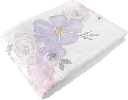 Sweet Jojo Designs Watercolor Floral Girl Milestone Blanket Monthly Newborn First Year Growth Mat Baby Shower Memory
