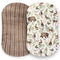 Pobibaby 2 Pack Premium Bassinet Sheets for Standard Bassinets, Ultra-Soft Cotton Blend, Wildlife
