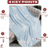 Cozy 50x60 Bow Blanket Blue Bows Soft Throw Blanket Reversible Premium Fabric for Best Comfort