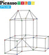PicassoTiles Kids Fort Building Kit - 150 Piece Indoor and Outdoor Toy Set for STEM Learning and Pretend Play
