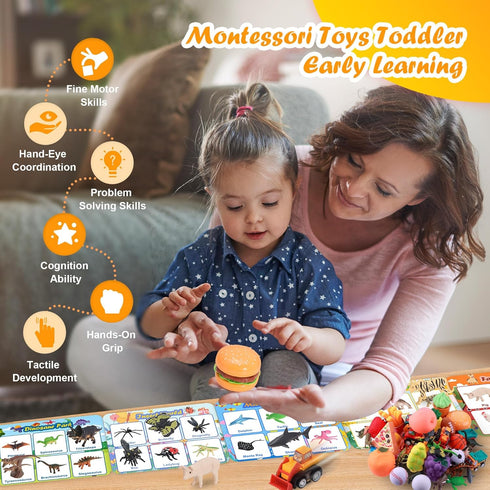 Playset, 2+ Nicella Sorting Toys for Toddlers, Learning Education Toys Montessori, Multiple Theme Fine Motor Skills
