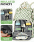 fufazfo Backpack, Corduroy Diaper Bag Large Capacity Multifunction Baby Diaper Bags for Women, Insulated Bottle Pockets