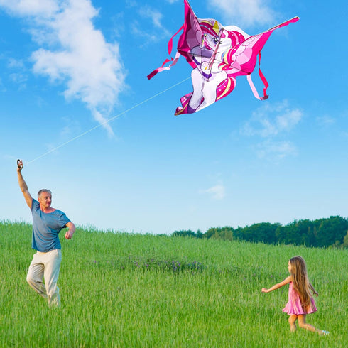 JOYIN 43.3'' GIANT Unicorn Kite, Easy to Fly Huge Kites for Kids and Adults with 262.5 ft String