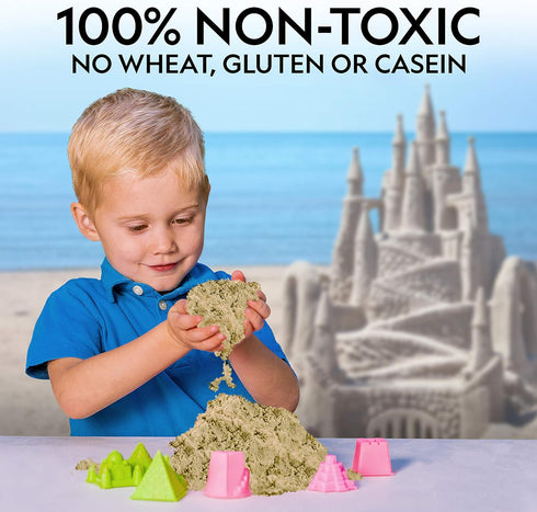 NATIONAL GEOGRAPHIC Play Sand - 12 Lbs. Natural Sand with Castle Molds - Fun Sensory Activity