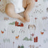 100% Farmyard-Themed Soft Muslin Crib Sheet for Babies | Cotton Fitted Sheet