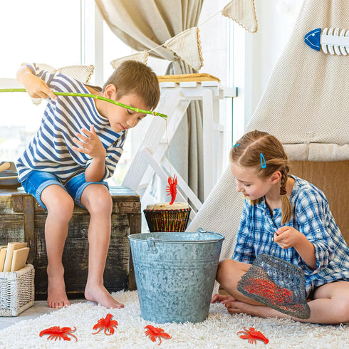 100 Lewtemi Pcs Mini Fake Lobster Toys Decorations Red Rubber Realistic Soft Decors Food Models for Crawfish Boil Party