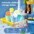 2026 3+ Upgraded Toddler Sand Water Table Toy with Electric Water Pump, Kids Sand Water with Faucet/Play Food