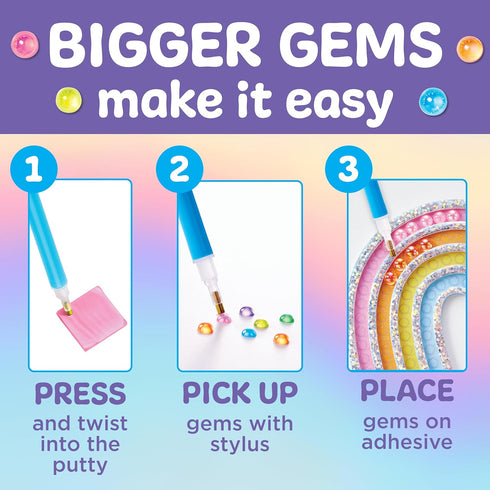 6+) Creativity for Kids Bubble Gem Super Sticker: Rainbow, Diamond Art Kits for Kids, Mini Craft Kit and Spring Crafts
