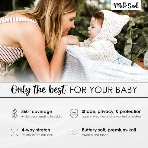 Milk Snob Original 5-in-1 Cover for Breastfeeding, Baby Car Seat, Carrier, Stroller, High Chair, Shopping Cart