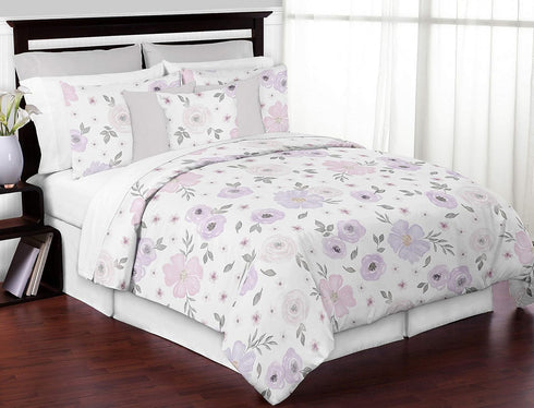 Sweet Jojo Designs Lavender Purple, Pink, Grey and White Fabric Memory Memo Photo Bulletin Board for Watercolor Floral