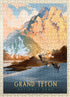 MyPuzzle Grand Teton National Park: Winter Hush Vintage Poster - Premium 500 Piece Jigsaw Puzzle for Adults