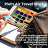 Set, 15-Color Funto Mini Watercolor Paint All-in-One Walnut Wood Premium Pocket Travel Paint Kit, with Crossbody
