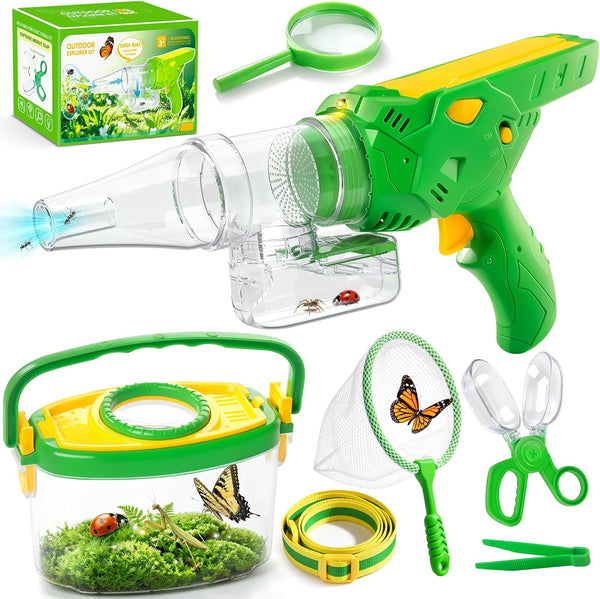 Bug Catcher for Kids 3-12, Bug Vacuum Bugs Catching Release Kit, Magnifying