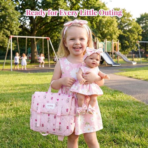 14 Set 12-15 Inch Set BABESIDE Pcs Baby Doll Accessories for Babydolls - Baby Doll Diaper Bag with Dolls Bedding