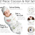 Set Sweet Jojo Designs Farm Animals Boy Girl Cocoon and Beanie Hat Jersey Stretch Knit Sleeping Bag for Infant Newborn