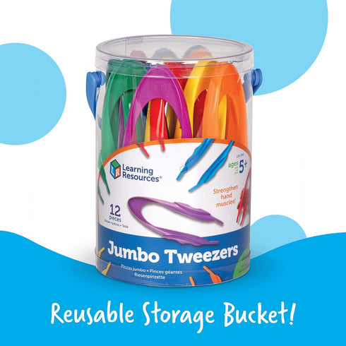 Learning Resources Jumbo Tweezers - Sensory Bin Tools, Montessori Kinetic Grabber Tool, Toddler Activities