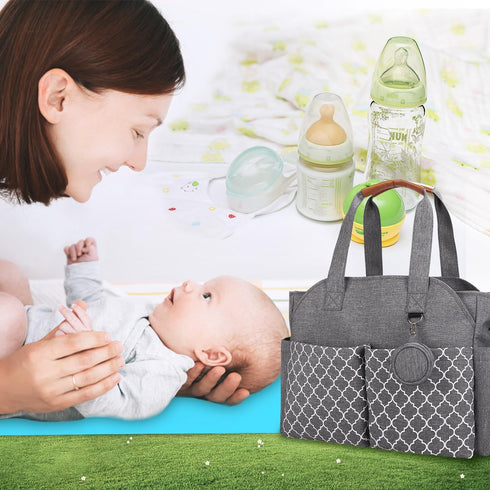 w/14 2 Moclever Diaper Bag Tote Baby Diaper Bag Pockets Burp Cloths, Multifunctional Diaper Changing Tote Bag