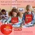 6 Pack Kids Apron Bulk - Adjustable Chef Art Apron with 2 Pockets for Cooking, Baking, Painting, Grilling (6 Colors)