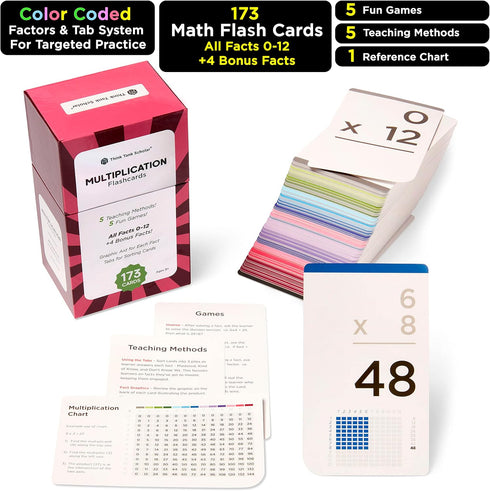 173 (3.1 5.2), 012 1 26 Award-Winning Multiplication Flash Cards Jumbo Cards x All Facts Fact & Visual Aid Per Card