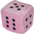 Large Pink Plush Dice for Bunco or Casino Party Decorations - 3.15" Square with Black Dots