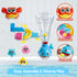 lalalark 7-in-1 Set 3-5 Bath Toys for Kids, Shower Bathtub Toy with Crab, Whale, Rotating Fish & Slide Track