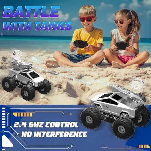 1:16 2.4GHz Trucks,4WD 5+ Amphibious Remote Control Car, Monster Truck Toys for Boys RC Cars, Waterproof RC All Terrain