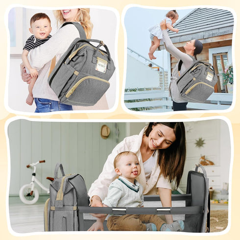 Backpack Pack HOTBEST Diaper Bag with Changing Station, Baby Essentials Travel Tote Multi function Waterproof Bag