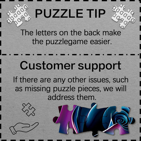 Larkipuzz 1000 Purple Rose Art Puzzles for Adults Pieces, Beautiful Flower Plant Jigsaw Puzzles, Impossible Challenging