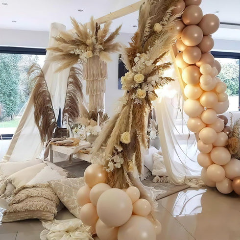 PartyWoo Nude Balloons 50 pcs, 12 Inch Beige Apricot Cream Boho Latex Neutral Helium Balloons for Baby Shower, Birthday