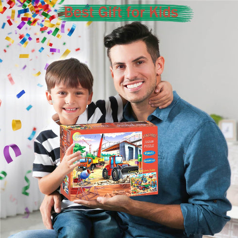 JTKDBJZ 4-6 2x60 3-5,6-8,Fun Bulldozer Toys,2 1 Pack Puzzles for Kids Ages Pieces Jigsaw Puzzles for Toddlers & Truck