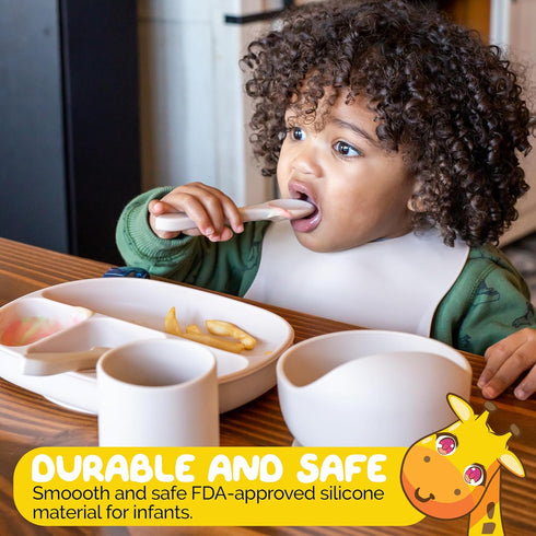 Sets (6 Set) Baby Essentials by Muqee Peeko with BLW Supplies and Kids Feeding - Food Grade Silicone Piece