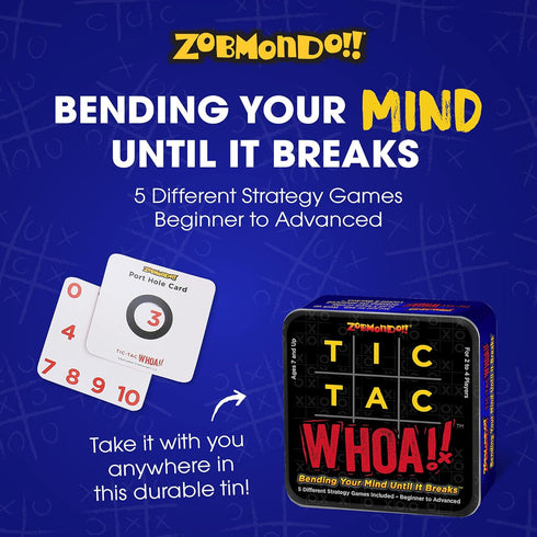 Zobmondo!! Tic Tac Whoa!! 5-in-1 Tic Tac Toe Card Game for Families and Kids