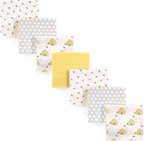 Hudson Baby Unisex Baby Cotton Flannel Receiving Blankets Bundle, Bee, One Size