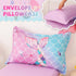 Set 4-Piece Sets Set, VIVILINEN Toddler Bedding for Girls Mermaid Tail Toddler Comforter for Baby Purple Blue Toddler