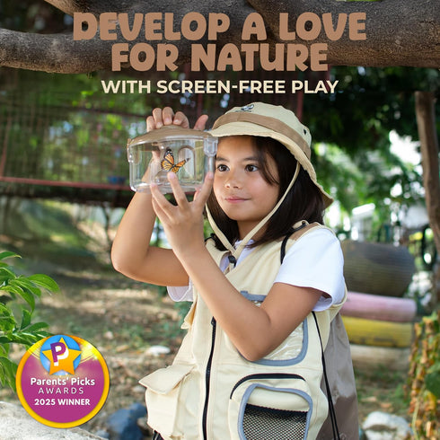 PATHFINDER PANDAS 7-12 Kids Explorer Kit with Safari Vest, Hat & More - Kids Bug Catching Kit with Adventure Guide