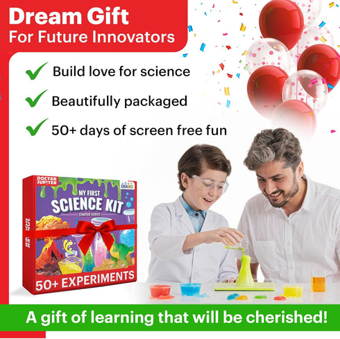 Doctor Jupiter My First Science Kit for Kids Ages 4-12, STEM Learning & Educational Toys, 50+ Experiments
