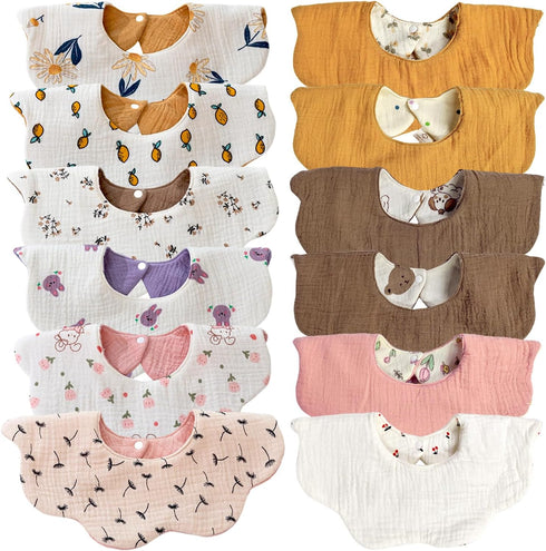Muslin Cotton Baby Bibs - Teething & Drooling, Unisex Design