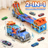 3, 4, 5, 6, 7, 8 6 Truck Car Toys for Years Old Kids, Carrier Truck Race Track Toys, Foldable Transport Car Toys