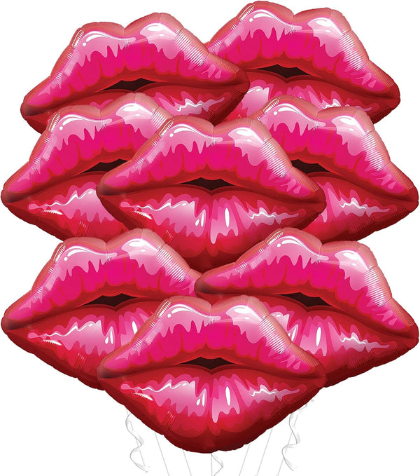 KatchOn Red Lip Balloons - 30 Inch, Pack of 8 | Kiss & Lips Balloons for Bachelorette & Anniversary Decorations