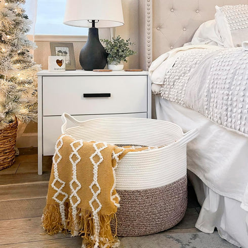 21.7" 21.7" 13.8"-Storage INDRESSME XXXLarge Blanket Basket for Living Room x x Basket with Handle for Organizing Toy