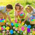 100 6 PCS Prefilled Easter Eggs with Surprise Golden Eggs & Assorted Toys, Plastic Fillers with Toys for Kid Toddler