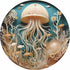 Ocean Jellyfish Puzzles for Adults, 1000 Piece Deep Blue Sea Fish Jigsaw Puzzle, Round Jellyfish Art