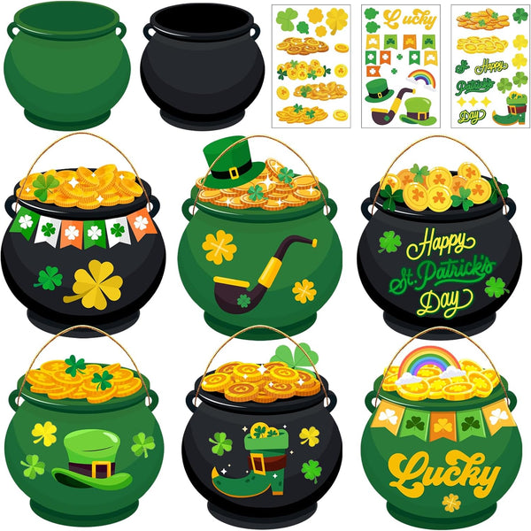 LioNergy St. Patrick's Day Crafts for Kids, 24 Packs DIY Pot of Gold