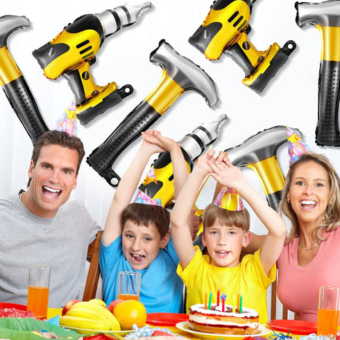 12pcs Hammer Balloons, 17 Inch Inflatable Toys for Construction Party Decorations, Father's Day Party