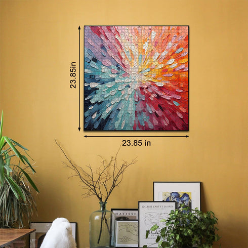 Impossible Puzzles for Adults, 1000 Piece Colorful Hard Puzzles, Gradient Rainbow Art Painting